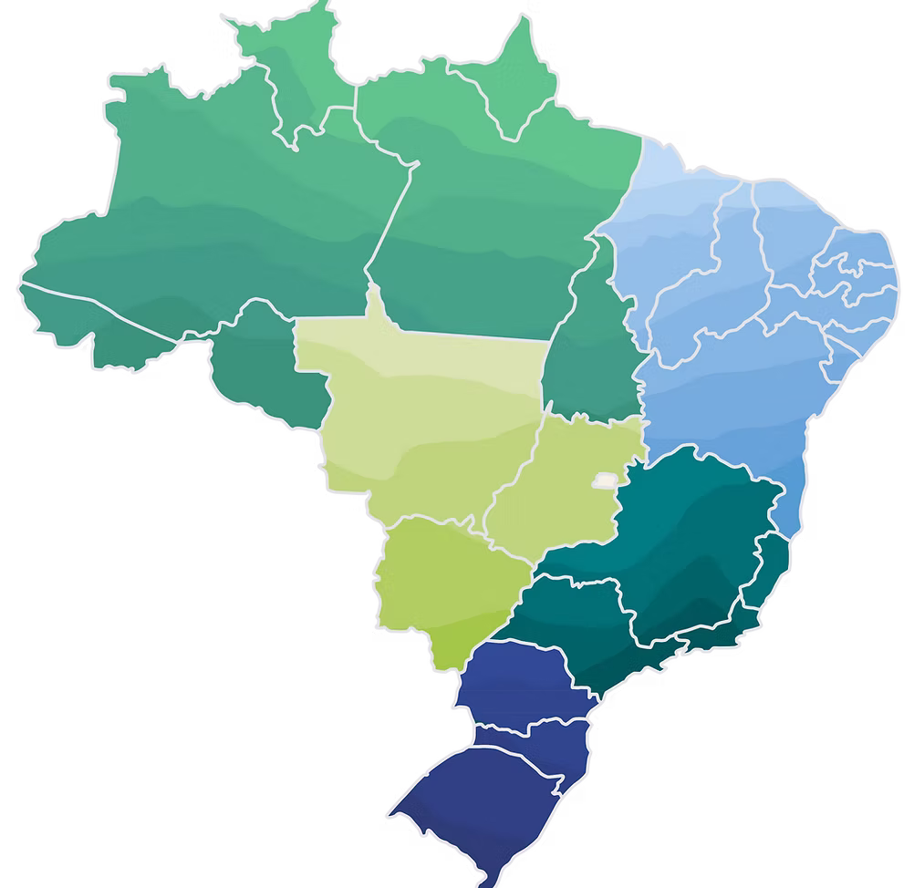 Brazil birding regions map